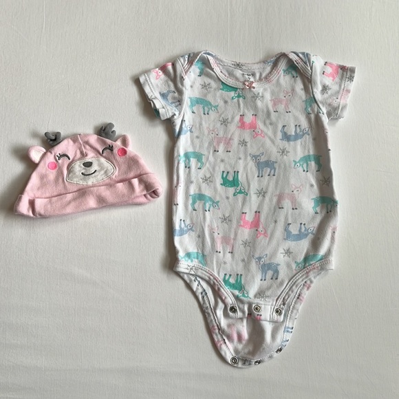 5-Piece Carter's Baby Girl Winter Snowflake Set Size 9 Months - Picture 5 of 14